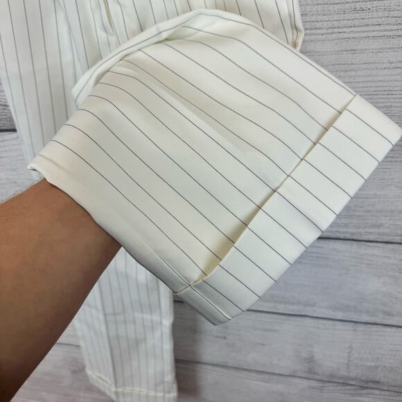 ARAKII Elegant White Striped Straight Leg Pants - Picture 4 of 13